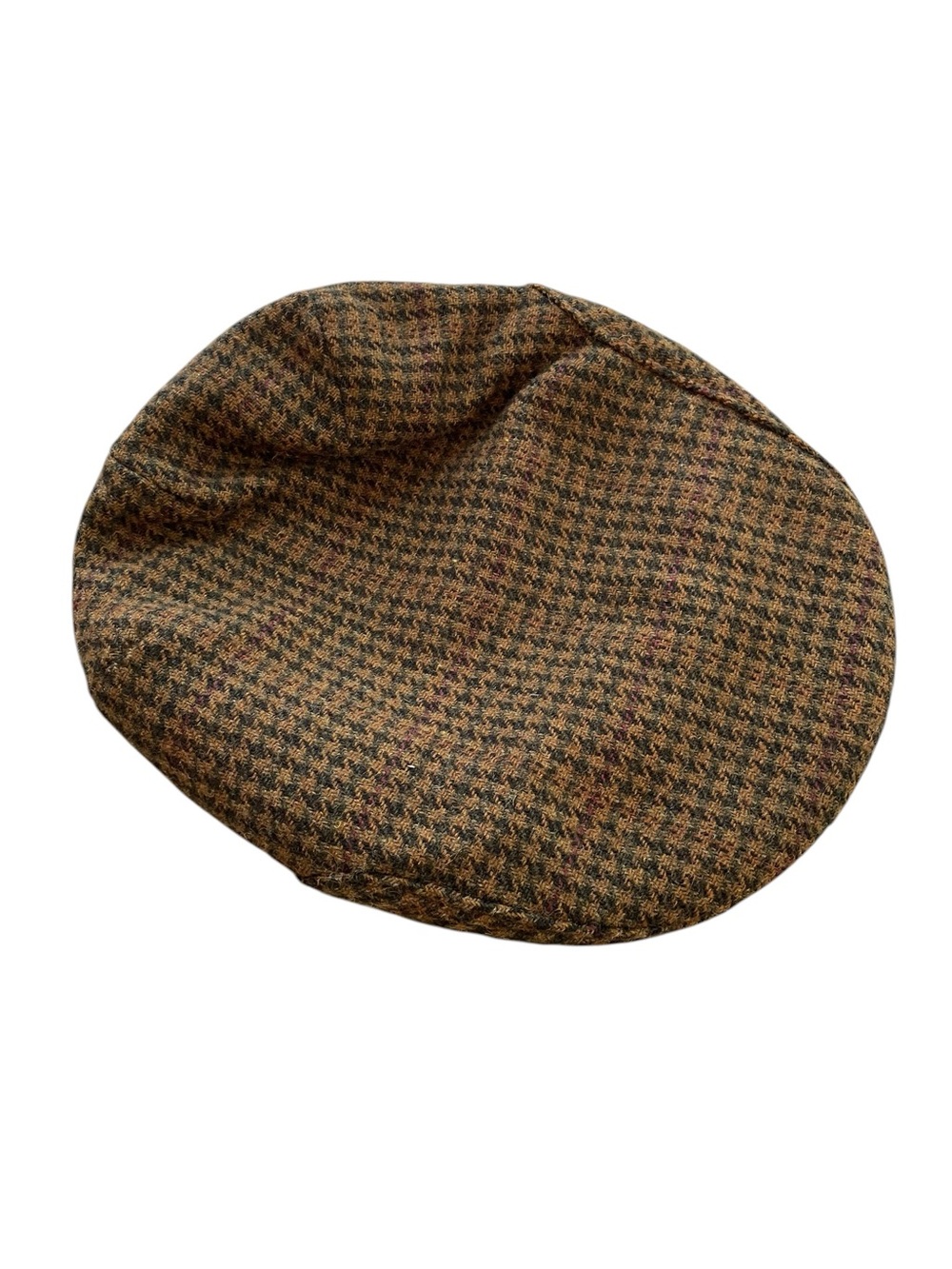 Vintage Country Gentleman British Wool Newsboy Cap Medium Brown Tweed Flat Cap